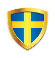 classic shield gold edge with swedish flag
