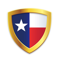 Fototapeta premium shield gold edge with texas tx state flag