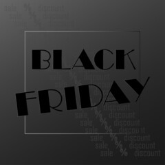 Fototapeta premium Restrained elegance banner for sales on Black Friday. Vector banner for shops, web.