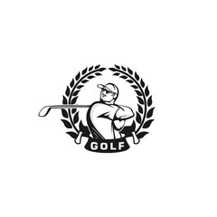 Vintage Badge Label Golf Logo Template Idea
