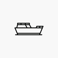 Ship, boat, sailboat line icon, vector, illustration, logo template. Suitable for many purposes.