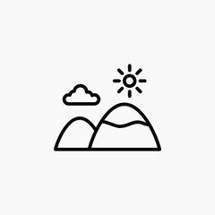 Mountain, peak, hill line icon, vector, illustration, logo template. Suitable for many purposes.