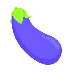 Eggplant Sign Emoji Icon Illustration. Vegetable Vector Symbol Emoticon Design Clip Art Sign Comic Style.