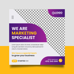 we are marketing specialist corporate social media post