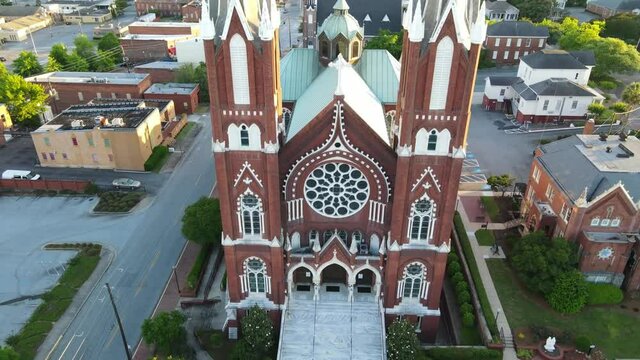 Macon, Georgia, Aerial View, Downtown, Saint Joseph Catholic Church