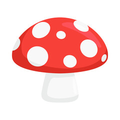 Mushroom Sign Emoji Icon Illustration. Fungi Vector Symbol Emoticon Design Clip Art Sign Comic Style.