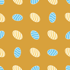 Yellow and blue Easter egg pattern for use in packaging design