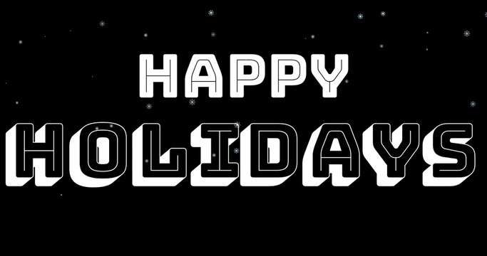 Happy holidays in capital font text over sky with stars in outer space