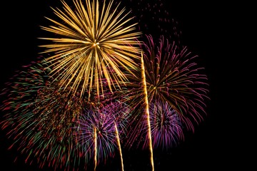 Fototapeta premium fireworks over the sea