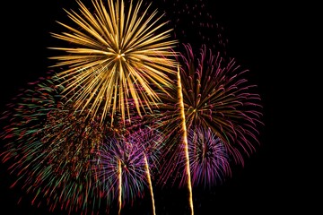 fireworks over the sea