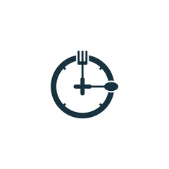 Clock time icon logo design template