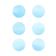 Set of blue watercolor vector circles.