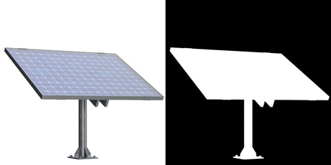 3D rendering illustration of a solar panel