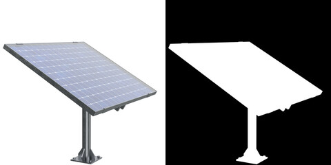 3D rendering illustration of a solar panel