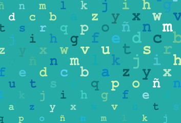 Obraz premium Light blue, yellow vector pattern with ABC symbols.