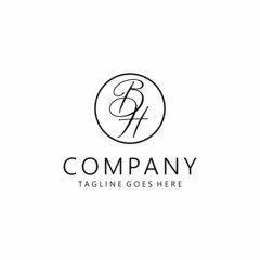 Initial Letter BH or HB Monogram Boutique Symbol Logo Design