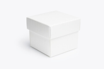 Fototapeta premium blank packaging white cardboard box for product design mockup isolated on white background with clipping white box container. template blank package.