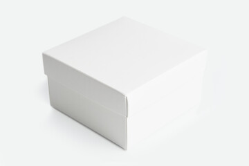 blank packaging white cardboard box for product design mockup isolated on white background with clipping white box container. template blank package.