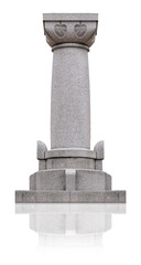 Granite pedestal isolated on a white background. Design element with clipping path