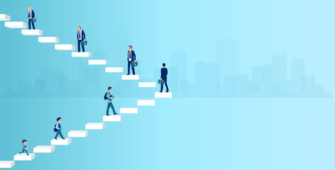 Obraz premium Vector concept of a professional career growth of a man