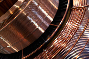 Copper electrical wire. Power electrical cable.