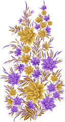 textile flower bunch with white background