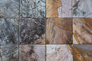 Beautiful Stone Floor Grid of Squares, Arquitecture Background, Spain.