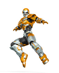 Fototapeta premium space knight is floating in action