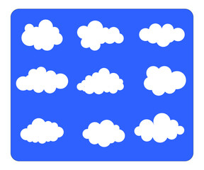 Cloud. Abstract white cloudy set isolated Vector illustration