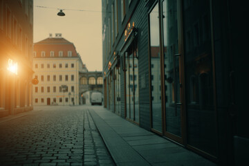 Fototapeta na wymiar Streets of dresden at night. View of the historic streets of Dresden at night