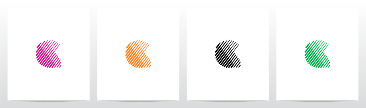 Bold And Thin Diagonal Outlines Letter Logo Design G