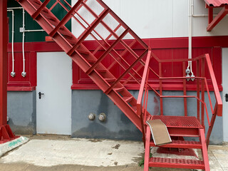 Spare metal ladder for safe evacuation at the factory