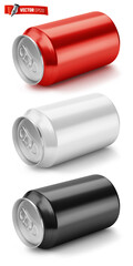 Vector realistic illustration of soda cans on a white background.