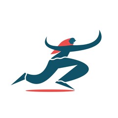Runs sprinter, woman runner icon