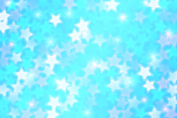 Fototapeta na wymiar Blue holographic abstract background with stars