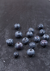 blueberries on wooden table