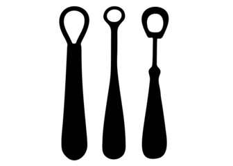 Shoe spoons with loop included. Vector image.