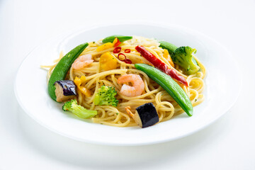 野菜たっぷりペペロンチーノ
