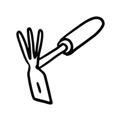 Hoe in doodle style. Isolated vector.