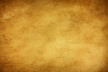 Brown paper texture. Grunge old parchment background. Stained dirty burned message backdrop for graphic design. Vintage ancient empty copy space background.