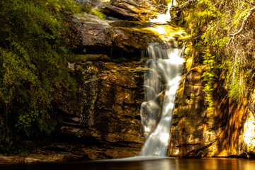 Fototapeta na wymiar Waterfall in the Ibitipoca mountains, city of Lima Duarte, State of Minas Gerais, Brazil