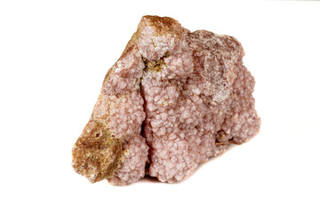 Macro stone cobalt calcite mineral on white background