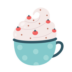Christmas hot drink. Christmas sweets. Vector illustration