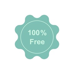 One hundred percent free label. Vector illustration