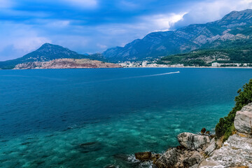 Sutomore, Montenegro, coast and beach of the Adriatic Sea, resort, Balkan, Crna Gora
