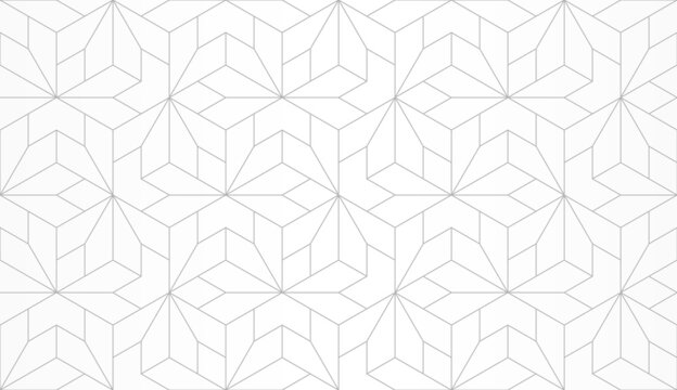 Pattern with crossing thin lines, rhombs and polygons. Stylish abstract geometric diamond texture in light color. Seamless linear pattern for textile, fabric, wrapping. Background for design.