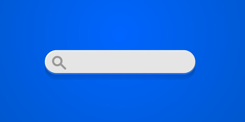 Minimal blank search bar on blue background