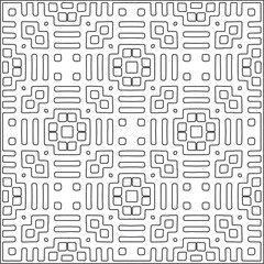  Abstract illustration in Line Art style.Black  pattern for wallpapers and backgrounds. 