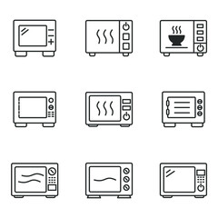 microwave  icons set.microwave  pack symbol vector elements for infographic web