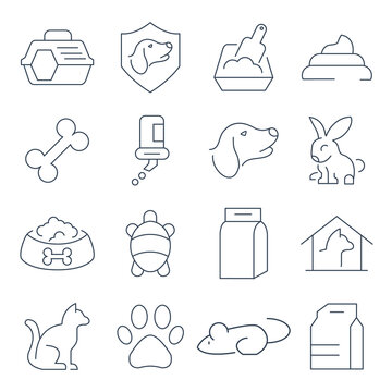 Pet icons set.Pet pack symbol vector elements for infographic web